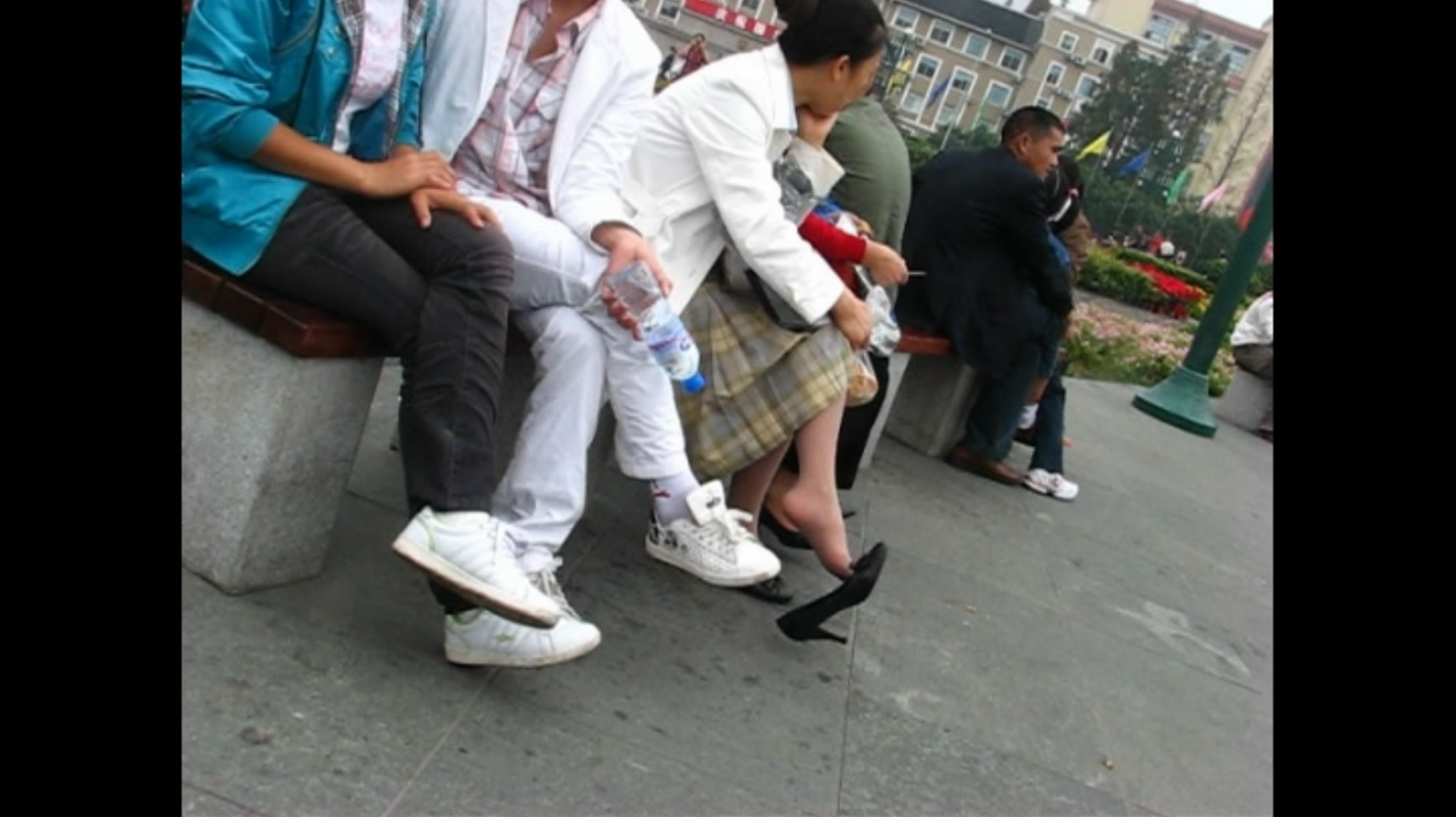 The young woman and two men